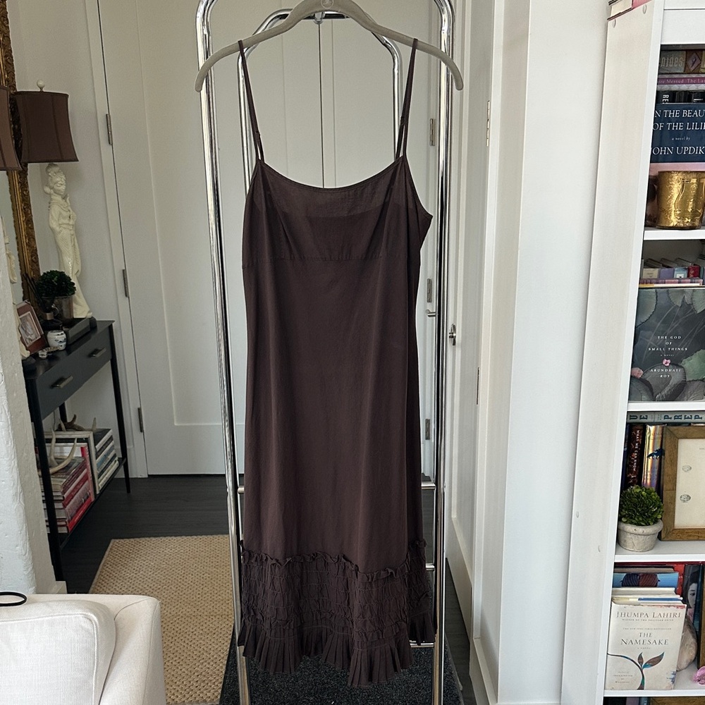 Vintage Dosa Brown Cotton Slip Dress Size 2 (US 4)